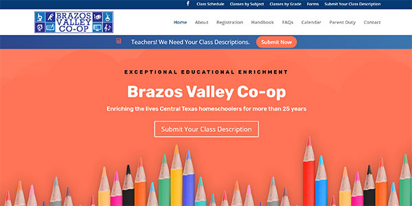 Brazos Valley Co-op 2020 website